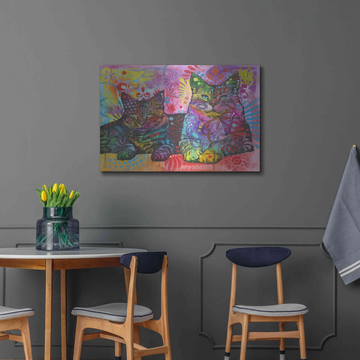 '2 Cats' by Dean Russo – Metal Wall Art, 36x24 room view