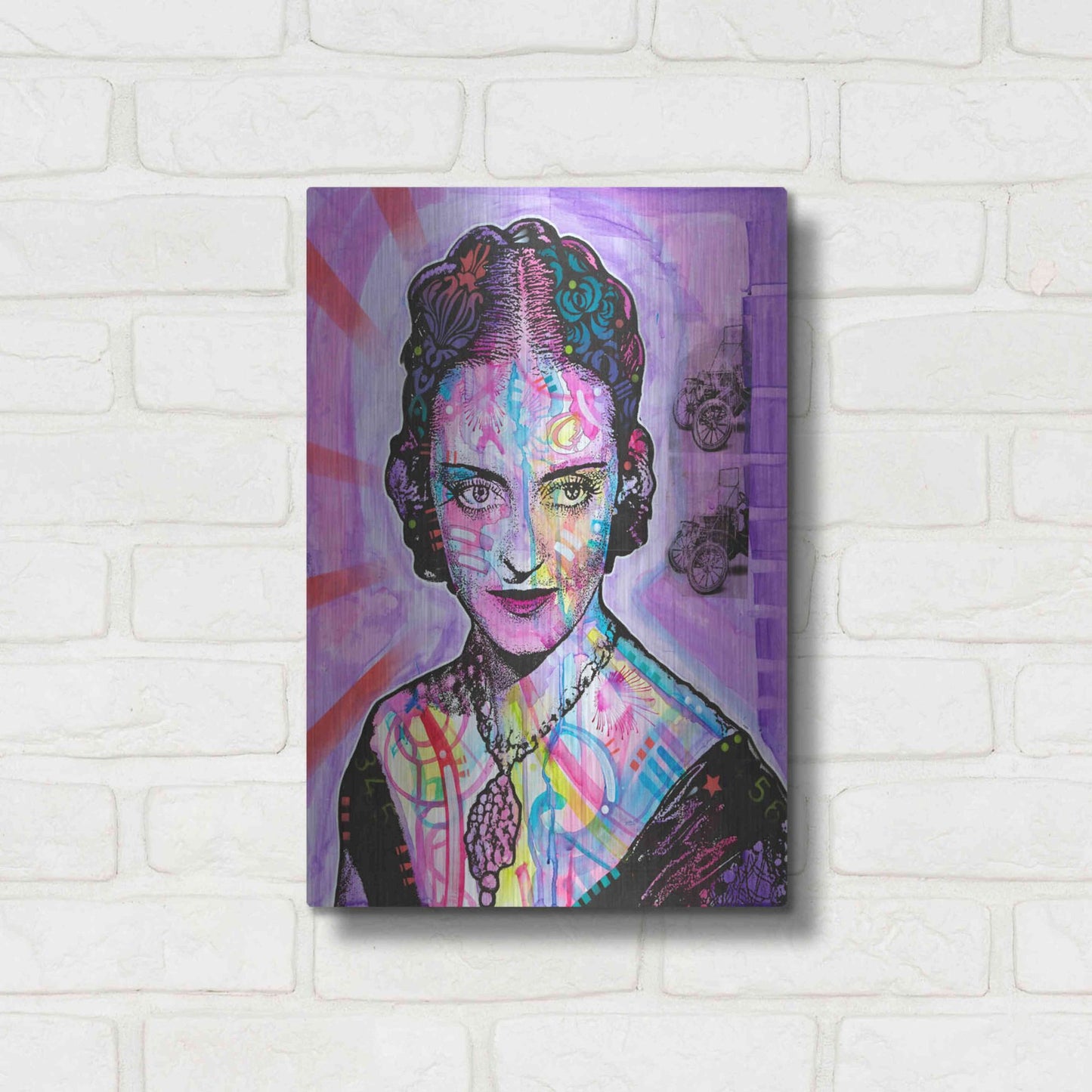 Luxe Metal Art 'Bette Davis' by Dean Russo, Metal Wall Art,12x16