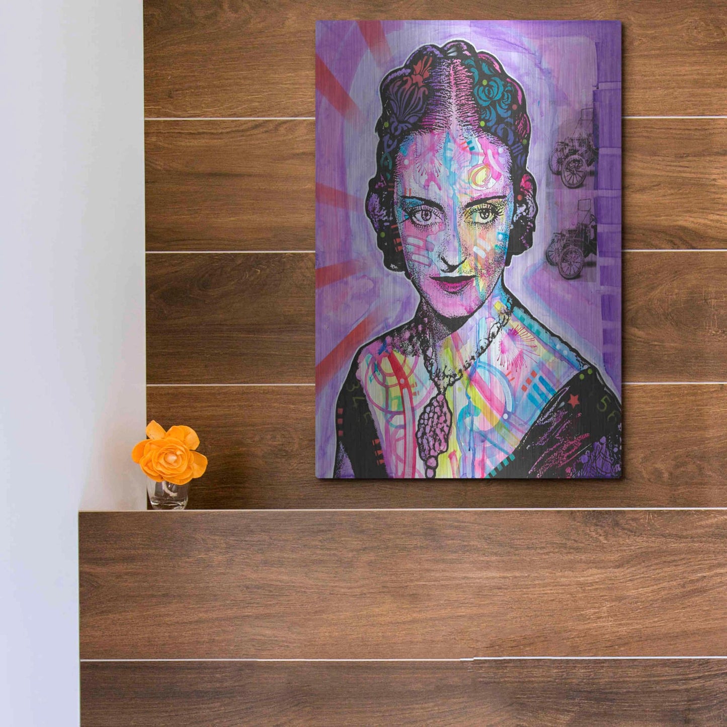 Luxe Metal Art 'Bette Davis' by Dean Russo, Metal Wall Art,12x16