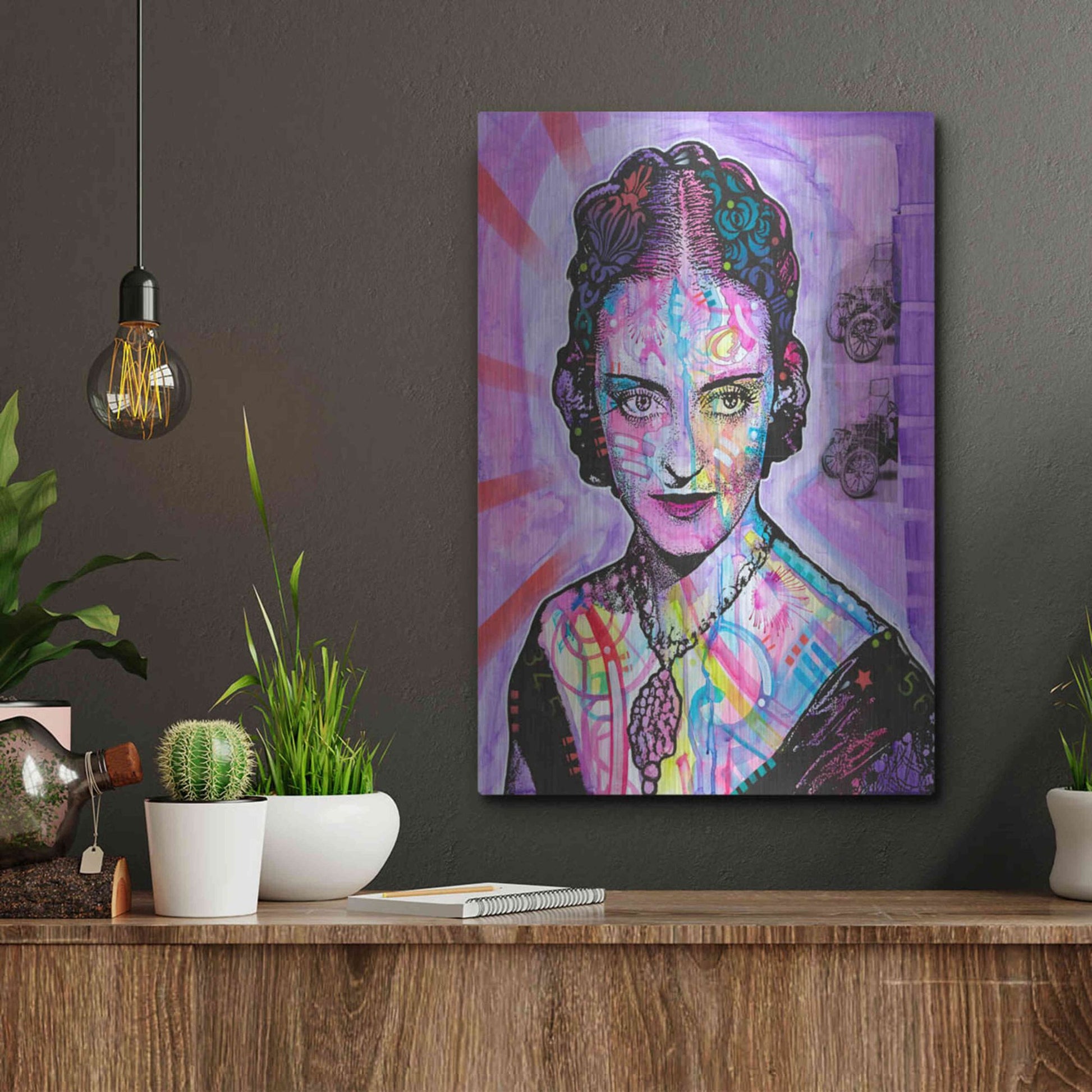 Luxe Metal Art 'Bette Davis' by Dean Russo, Metal Wall Art,12x16