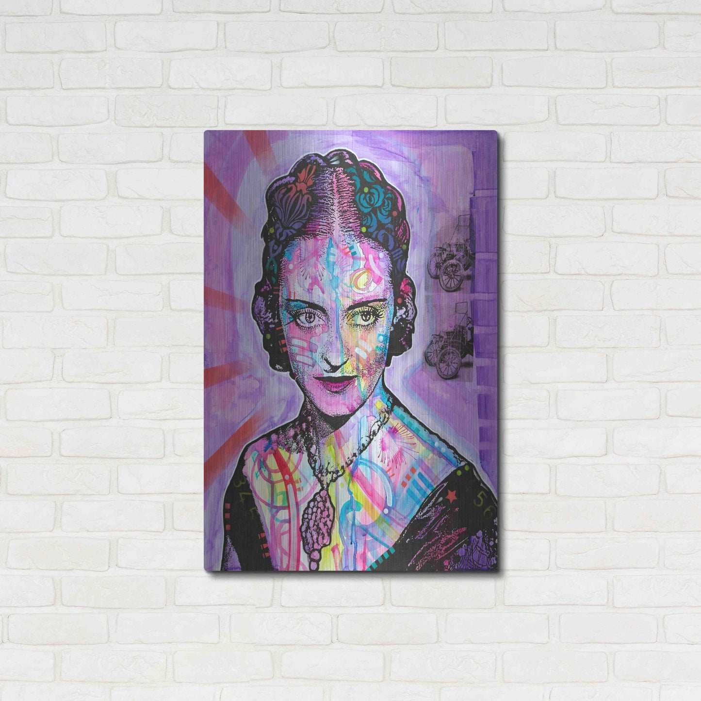 Luxe Metal Art 'Bette Davis' by Dean Russo, Metal Wall Art,24x36