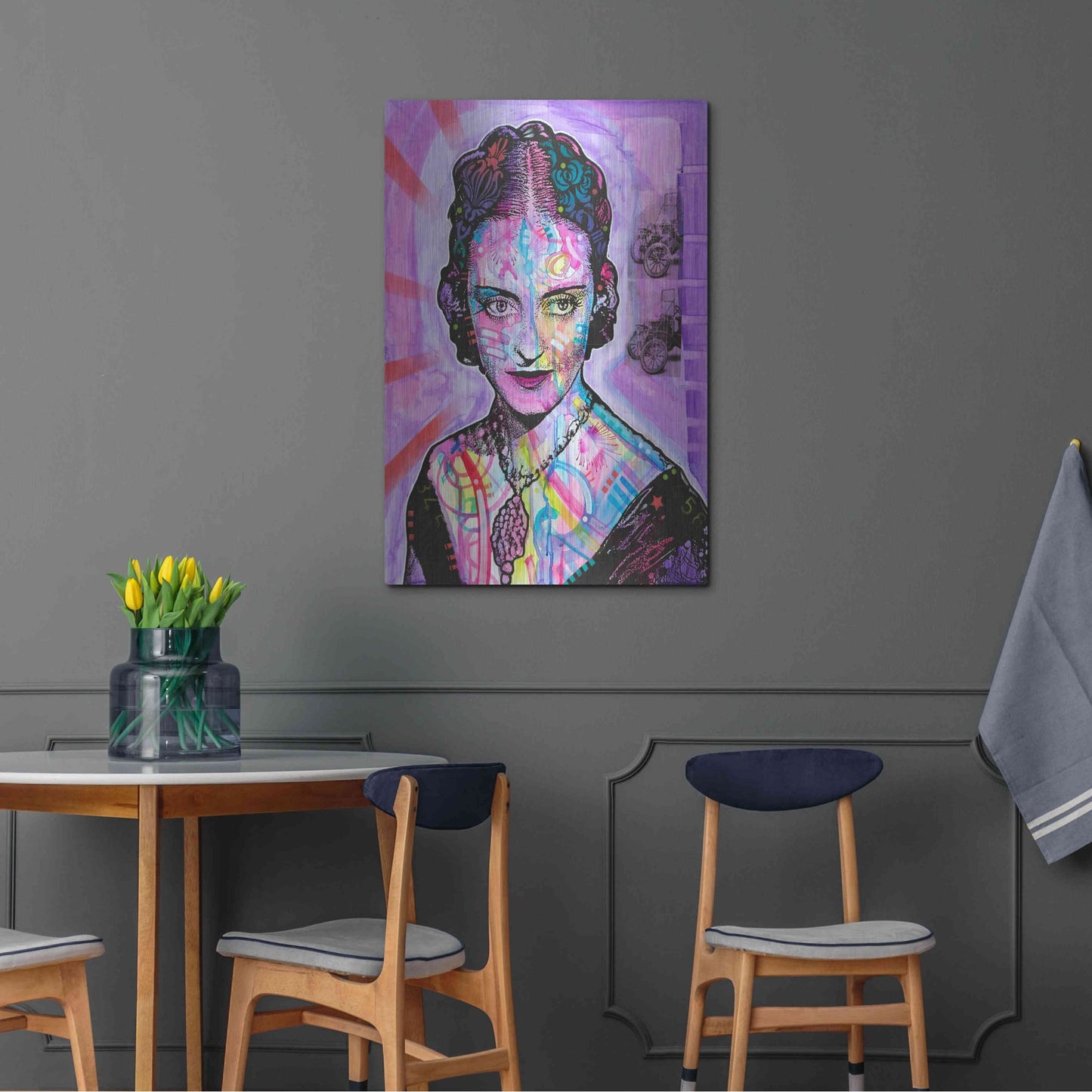 Luxe Metal Art 'Bette Davis' by Dean Russo, Metal Wall Art,24x36