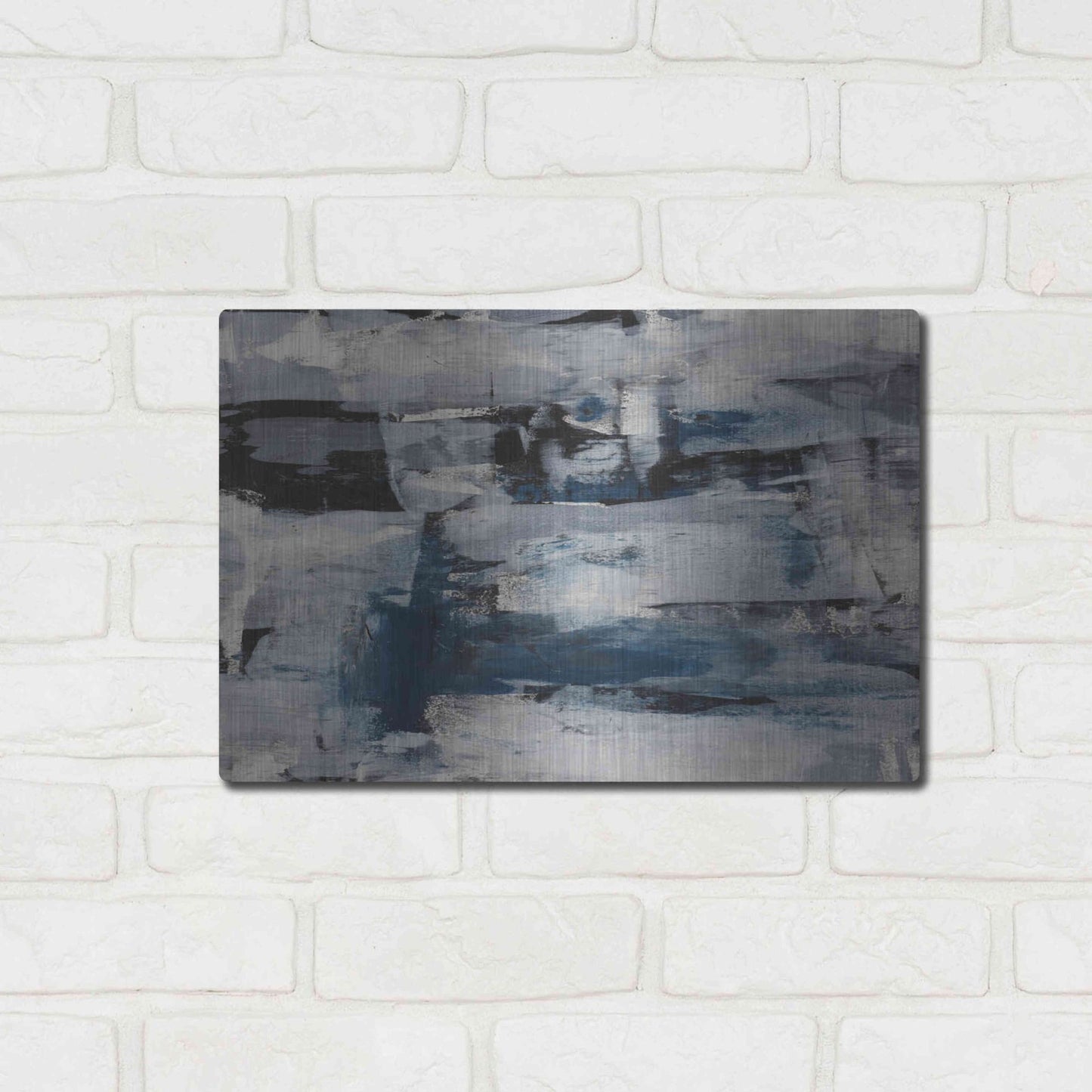 Luxe Metal Art 'Midnight Ice' Metal Wall Art,16x12