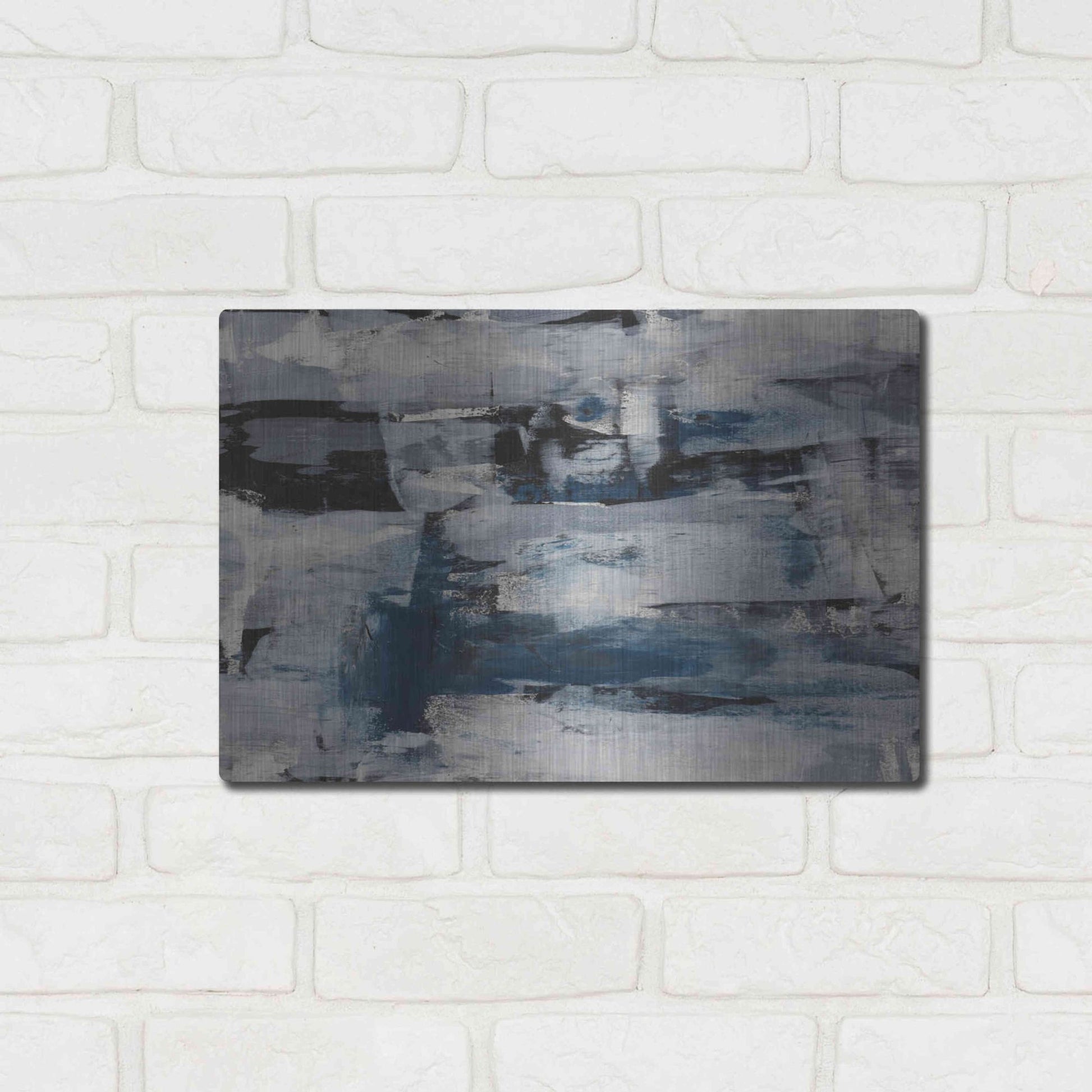 Luxe Metal Art 'Midnight Ice' Metal Wall Art,16x12