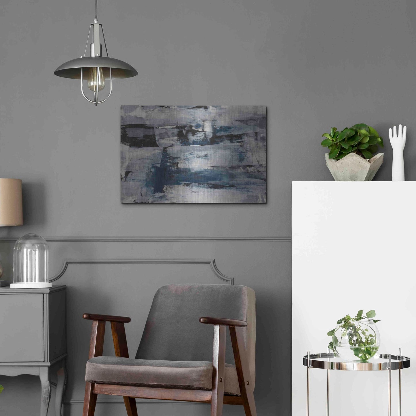 Luxe Metal Art 'Midnight Ice' Metal Wall Art,24x16