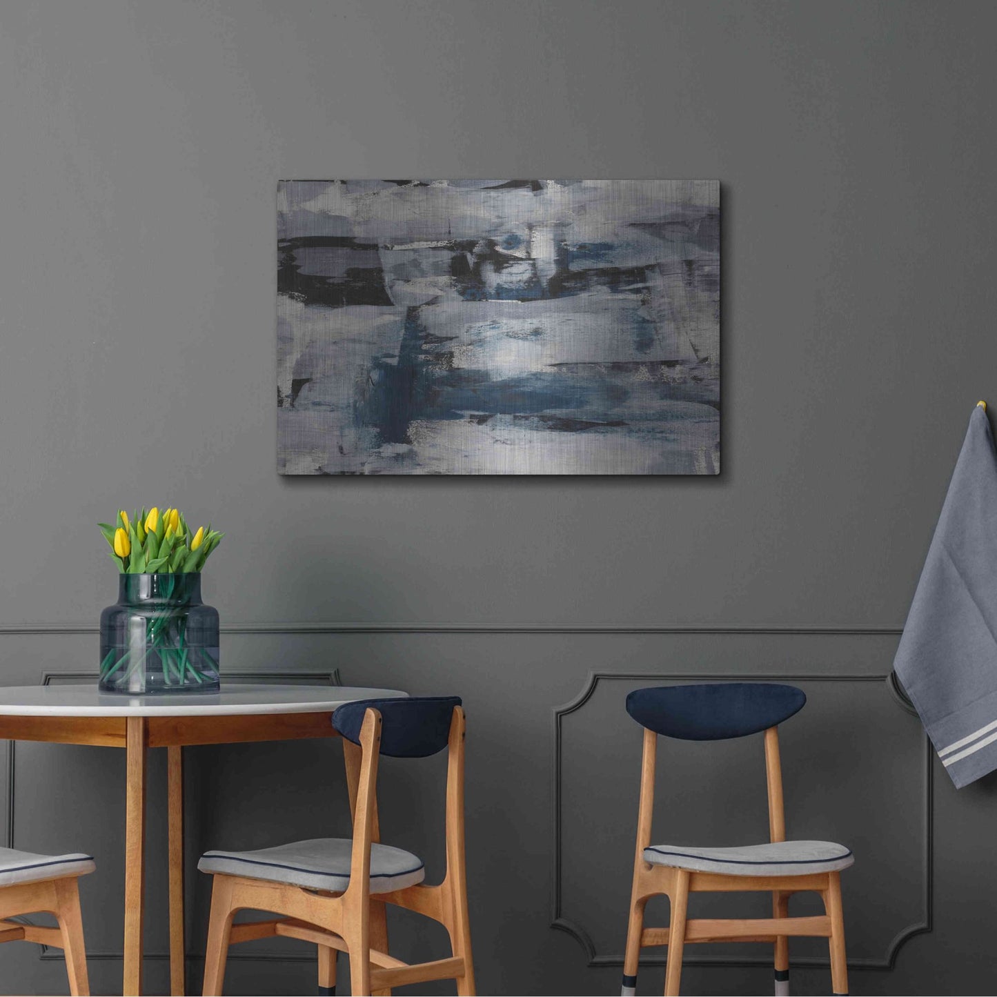 Luxe Metal Art 'Midnight Ice' Metal Wall Art,36x24