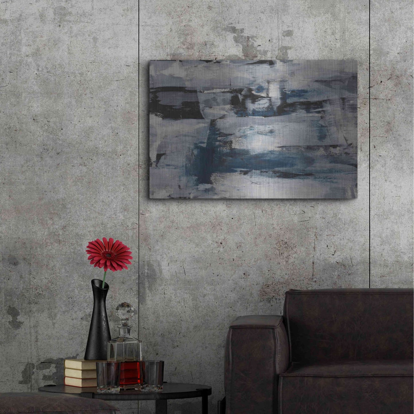 Luxe Metal Art 'Midnight Ice' Metal Wall Art,36x24