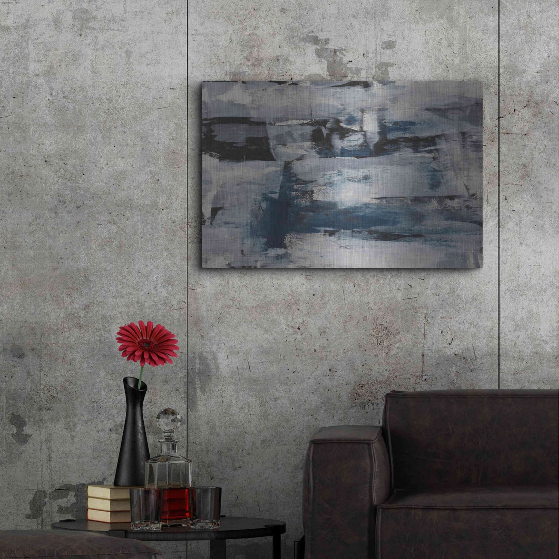 Luxe Metal Art 'Midnight Ice' Metal Wall Art,36x24