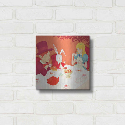 Luxe Metal Art 'Alice's Tea Party' by Sai Tamiya, Metal Wall Art,12x12