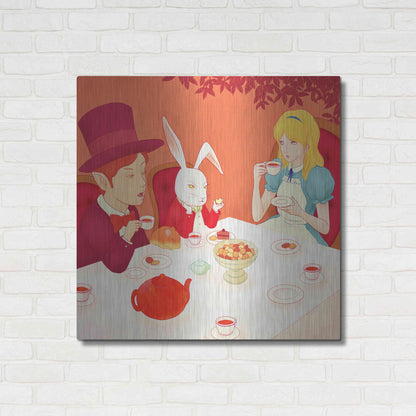 Luxe Metal Art 'Alice's Tea Party' by Sai Tamiya, Metal Wall Art,36x36