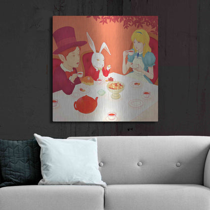 Luxe Metal Art 'Alice's Tea Party' by Sai Tamiya, Metal Wall Art,36x36