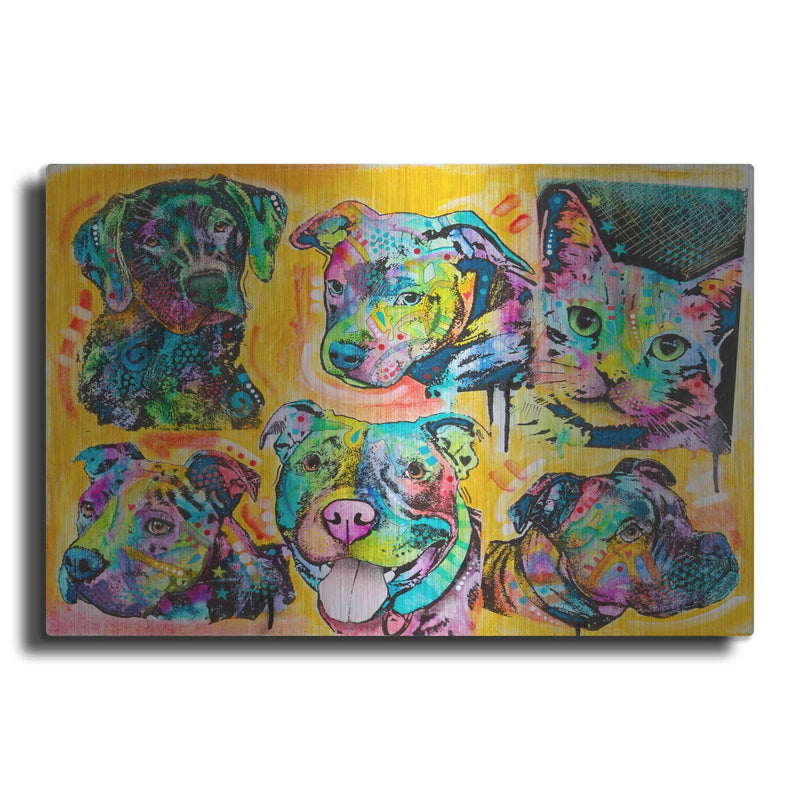 '5 Dogs and a Cat' by Dean Russo – Metal Wall Art