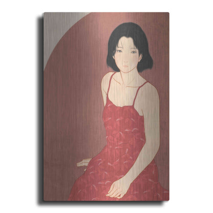 'A Woman in a Red Dress' by Sai Tamiya, Metal Wall Art