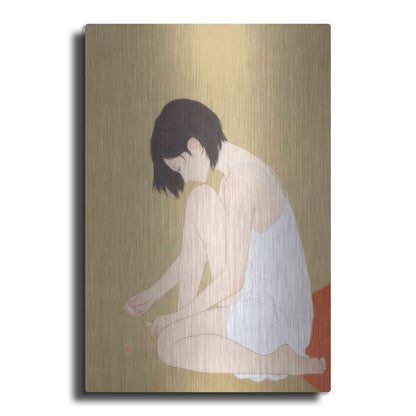 'A Woman Painting a Pedicure' by Sai Tamiya, Metal Wall Art