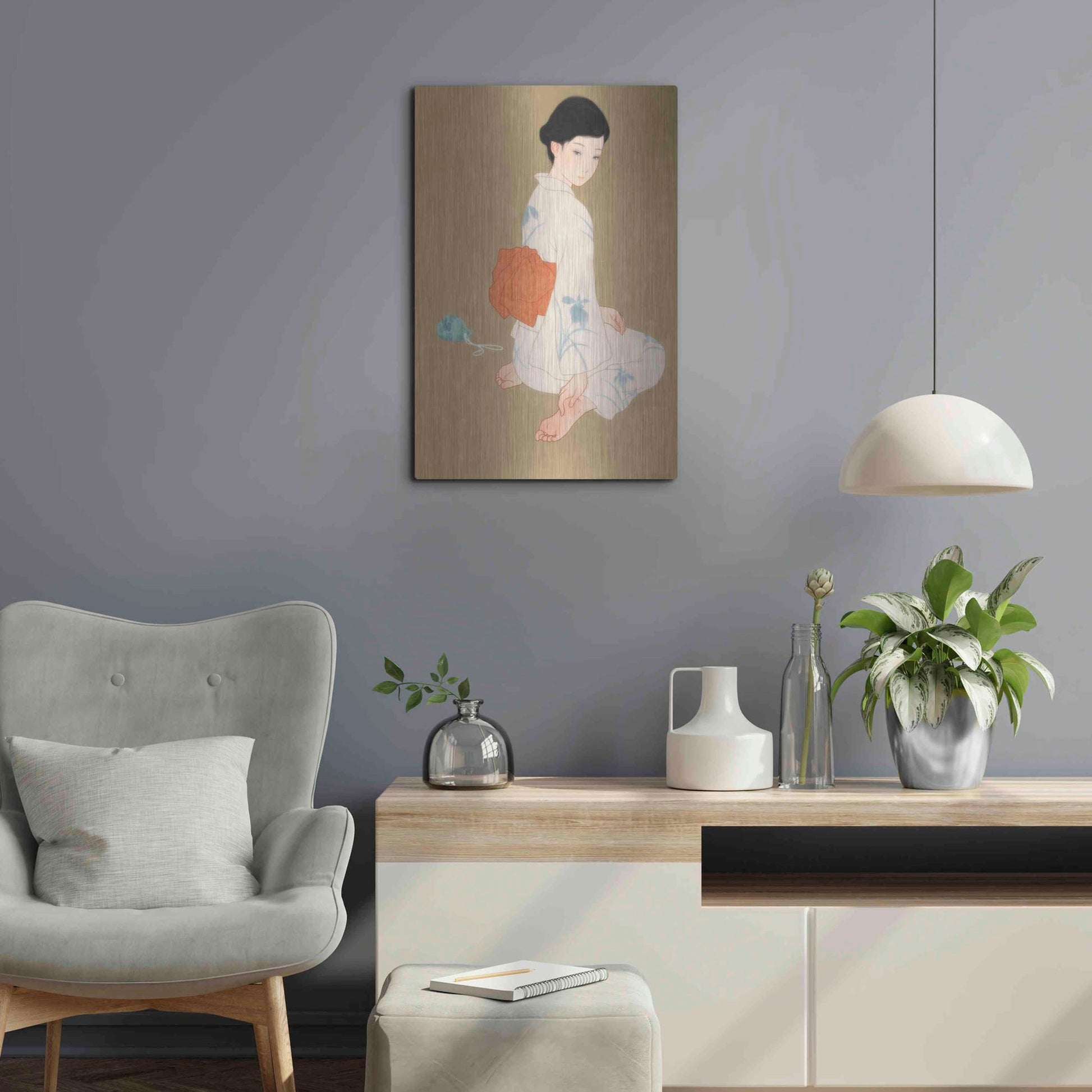 Luxe Metal Art 'After The Summer Festival' by Sai Tamiya, Metal Wall Art,16x24