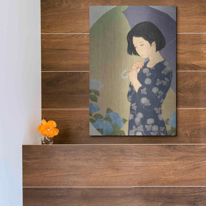 Luxe Metal Art 'Ajisai' by Sai Tamiya, Metal Wall Art,12x16