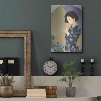 Luxe Metal Art 'Ajisai' by Sai Tamiya, Metal Wall Art,12x16