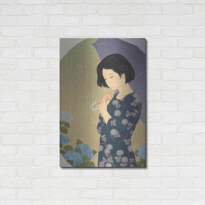 Luxe Metal Art 'Ajisai' by Sai Tamiya, Metal Wall Art,24x36