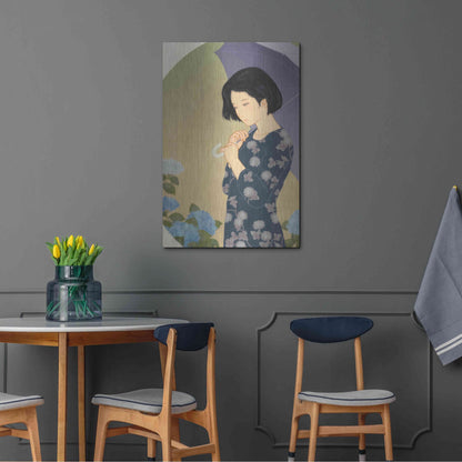 Luxe Metal Art 'Ajisai' by Sai Tamiya, Metal Wall Art,24x36