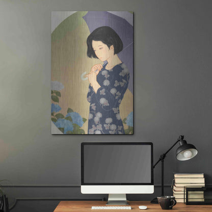 Luxe Metal Art 'Ajisai' by Sai Tamiya, Metal Wall Art,24x36