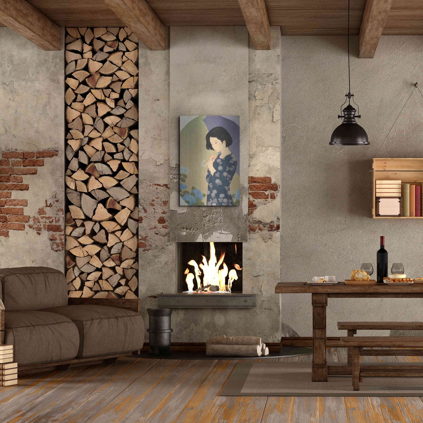 Luxe Metal Art 'Ajisai' by Sai Tamiya, Metal Wall Art,24x36