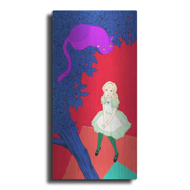 'Alice and Cheshire Cat' by Sai Tamiya – Metal Wall Art