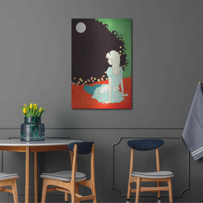 Luxe Metal Art 'Alice in the Moonlight' by Sai Tamiya, Metal Wall Art,24x36