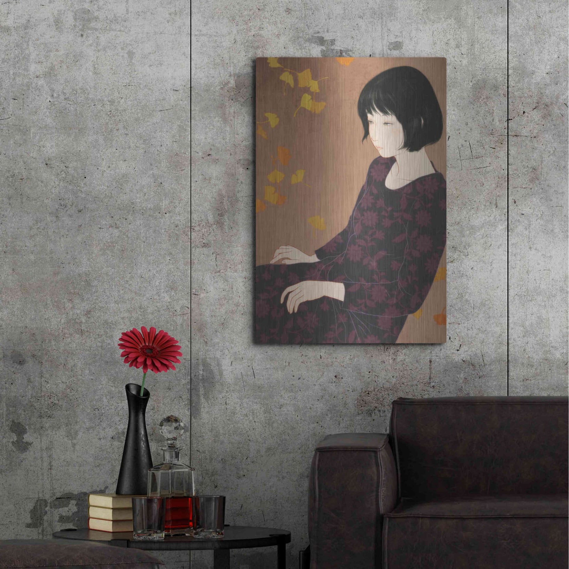 Luxe Metal Art 'Autumn' by Sai Tamiya, Metal Wall Art,24x36