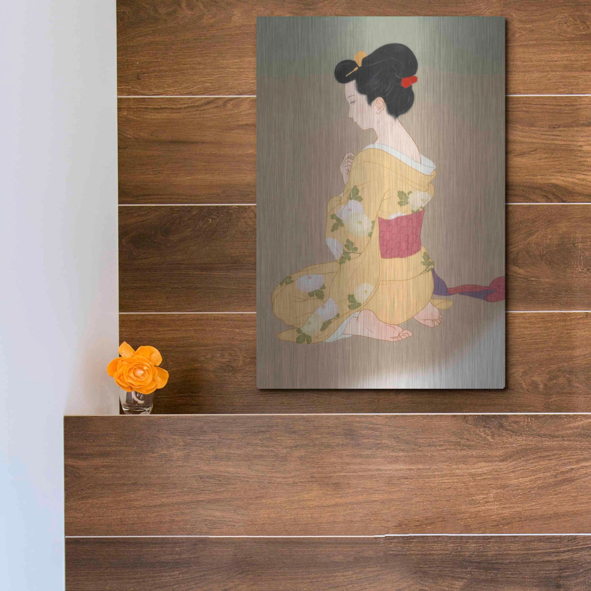 Luxe Metal Art 'Yogokoro' by Sai Tamiya, Metal Wall Art,12x16