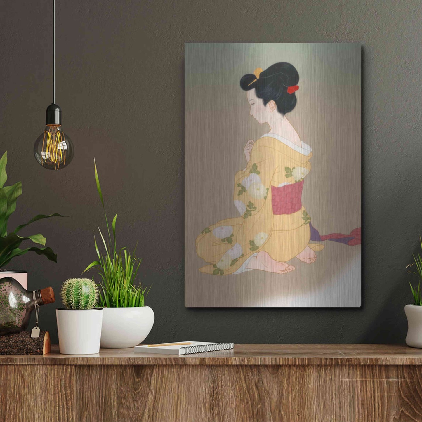 Luxe Metal Art 'Yogokoro' by Sai Tamiya, Metal Wall Art,12x16