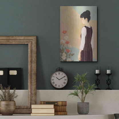 Luxe Metal Art 'Poppies and a Woman' by Sai Tamiya, Metal Wall Art,12x16