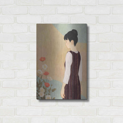 Luxe Metal Art 'Poppies and a Woman' by Sai Tamiya, Metal Wall Art,16x24