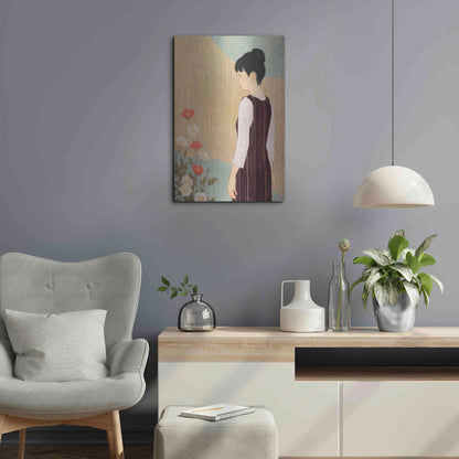 Luxe Metal Art 'Poppies and a Woman' by Sai Tamiya, Metal Wall Art,16x24