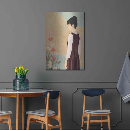 Luxe Metal Art 'Poppies and a Woman' by Sai Tamiya, Metal Wall Art,24x36