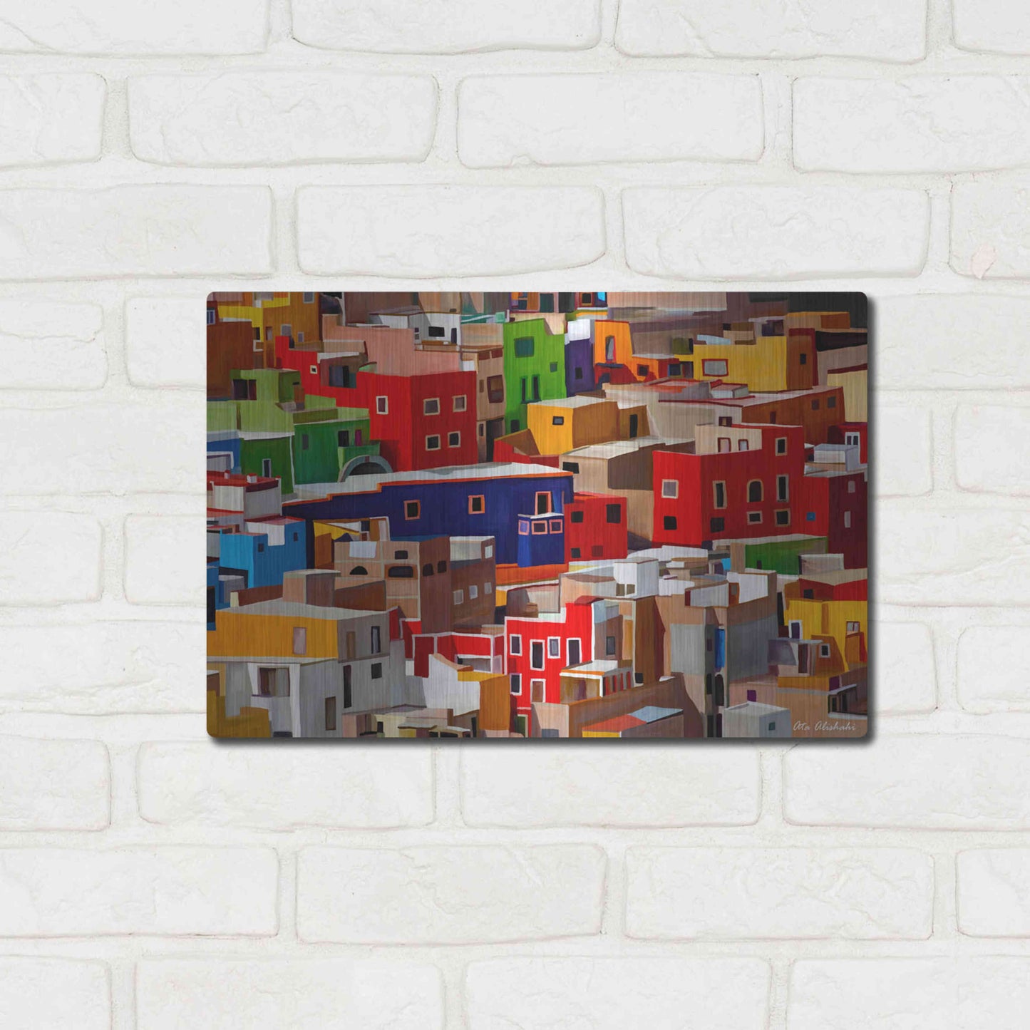 Luxe Metal Art 'Color town' by Ata Alishahi, Metal Wall Art,16x12