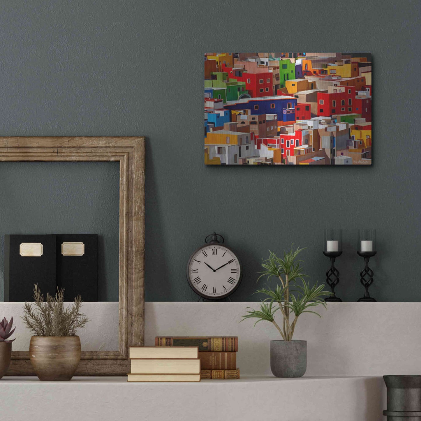 Luxe Metal Art 'Color town' by Ata Alishahi, Metal Wall Art,16x12