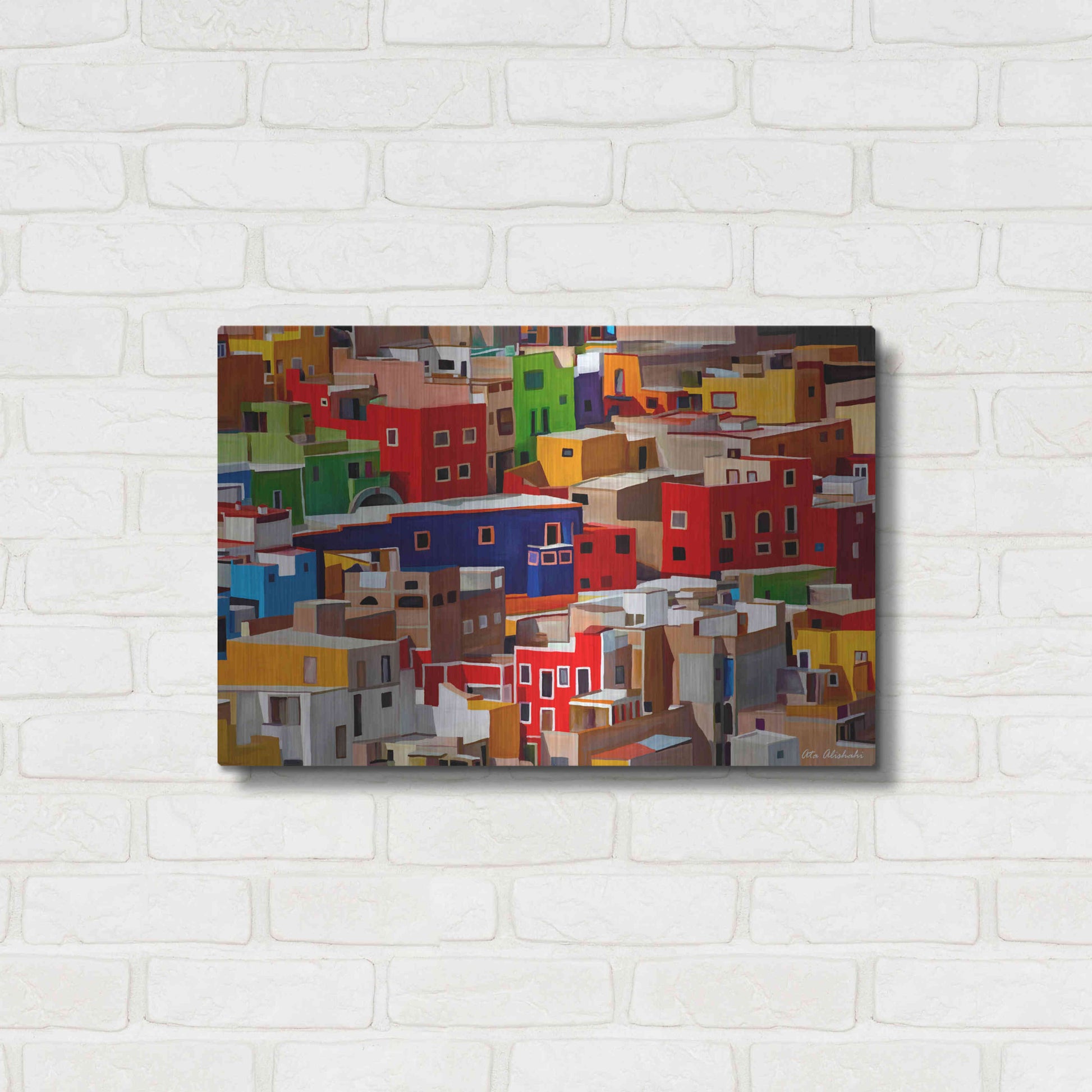 Luxe Metal Art 'Color town' by Ata Alishahi, Metal Wall Art,24x16
