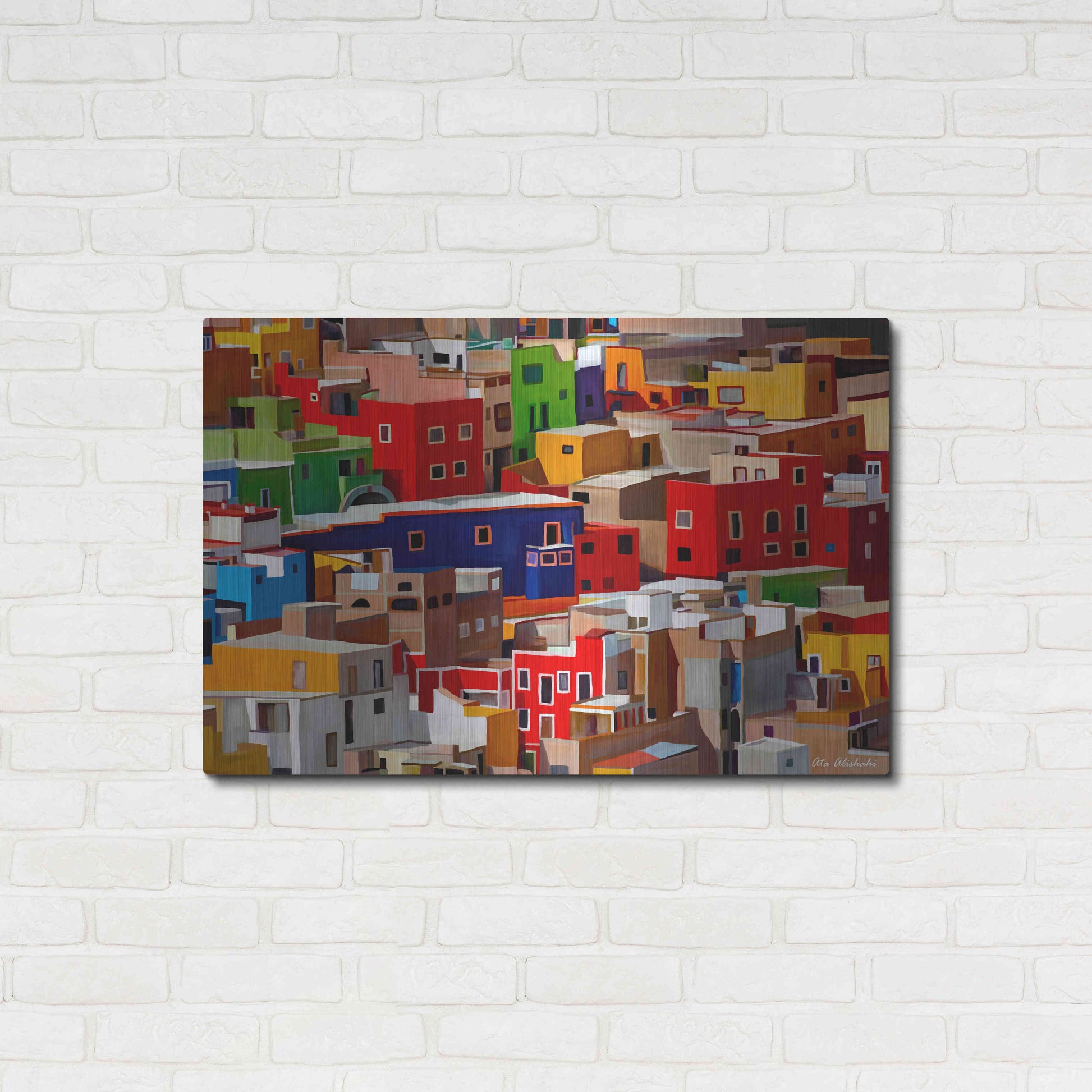 Luxe Metal Art 'Color town' by Ata Alishahi, Metal Wall Art,36x24
