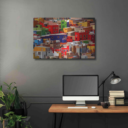 Luxe Metal Art 'Color town' by Ata Alishahi, Metal Wall Art,36x24