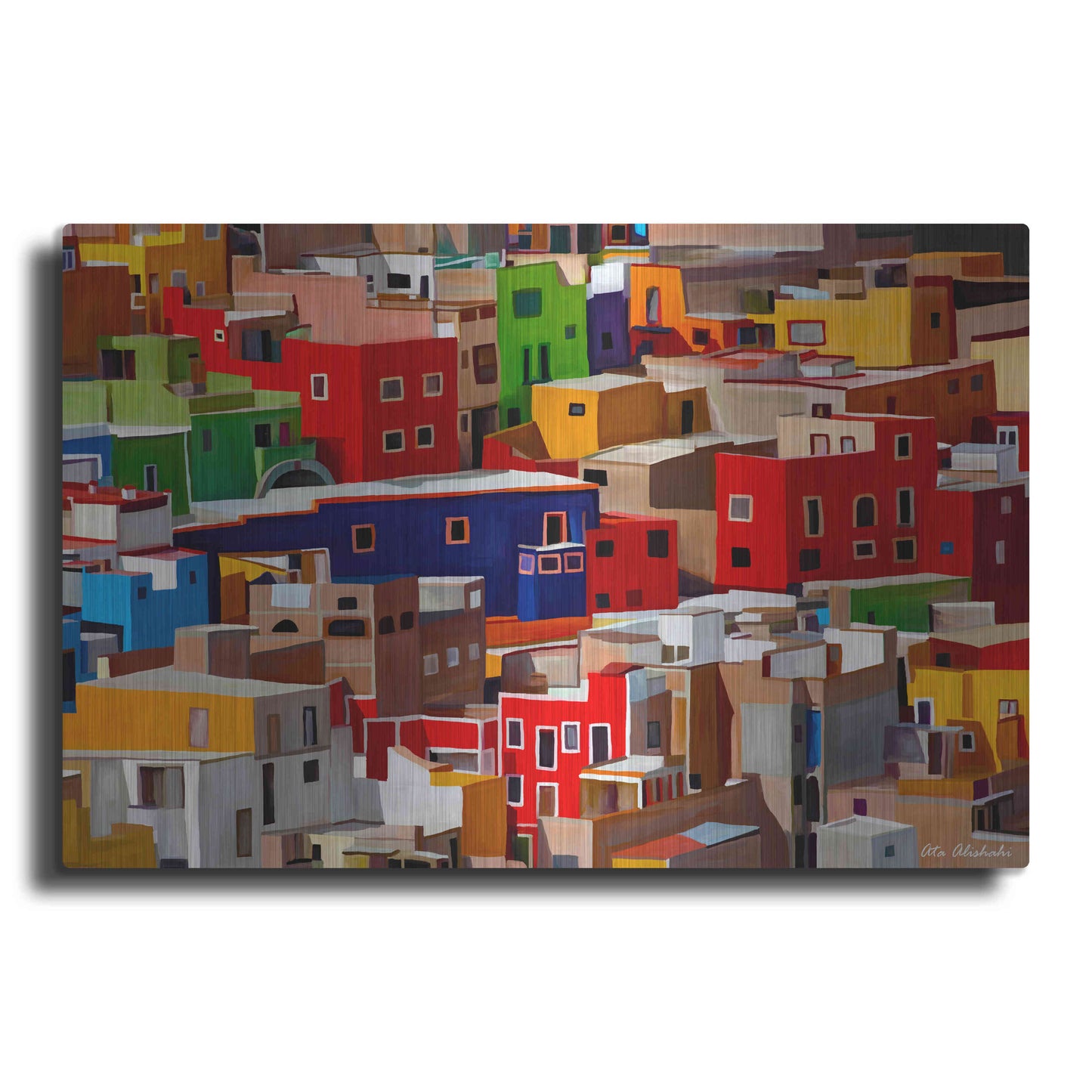 Luxe Metal Art 'Color town' by Ata Alishahi, Metal Wall Art