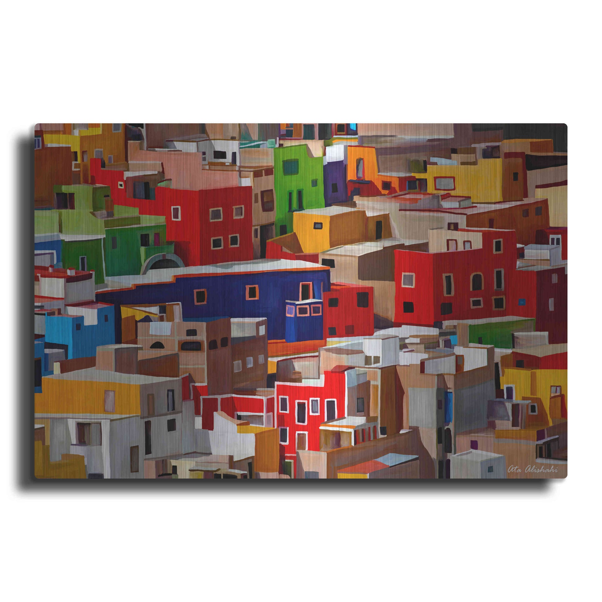 Luxe Metal Art 'Color town' by Ata Alishahi, Metal Wall Art