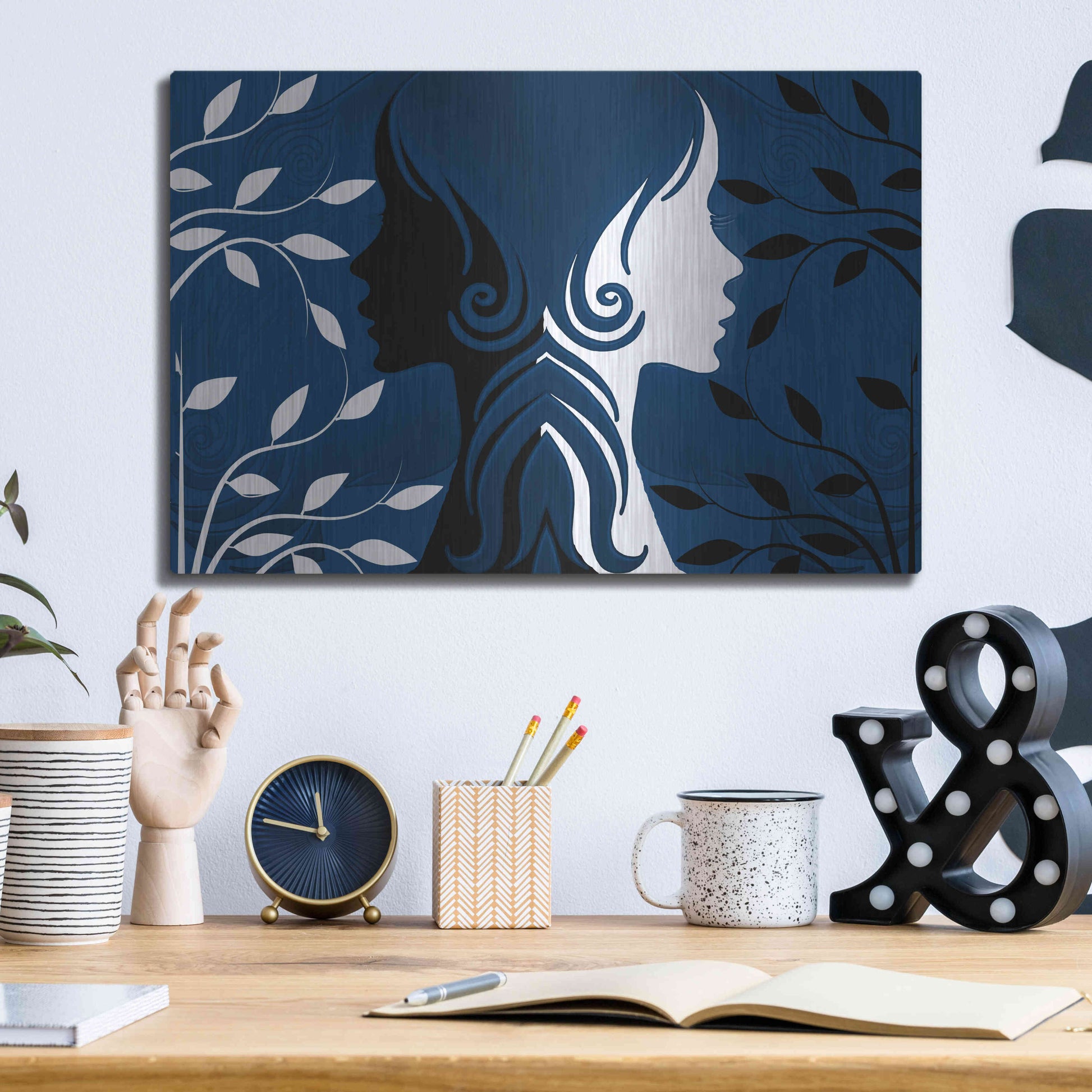 Luxe Metal Art 'Faces' by Ata Alishahi, Metal Wall Art,16x12