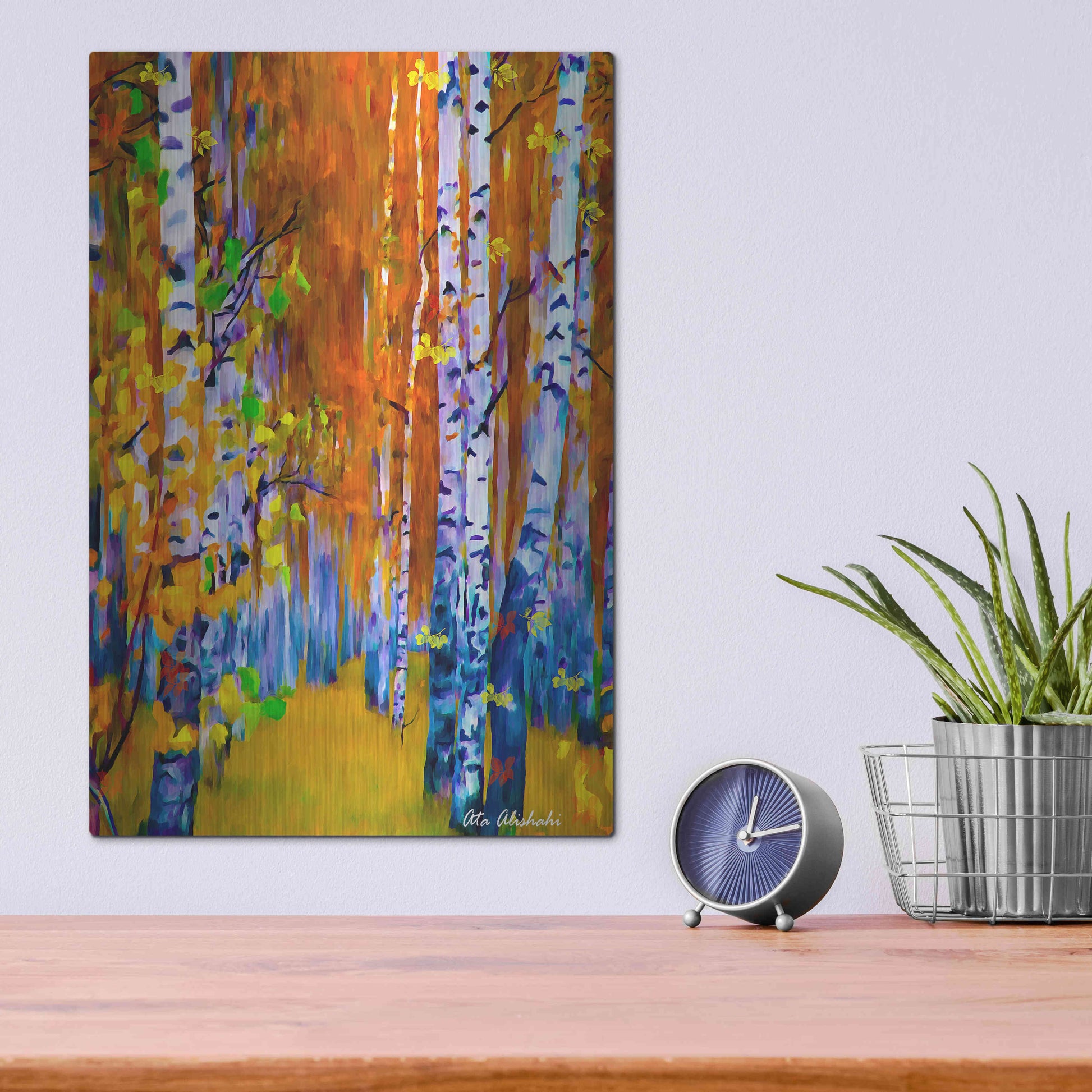 Luxe Metal Art 'Autumn' by Ata Alishahi, Metal Wall Art,12x16