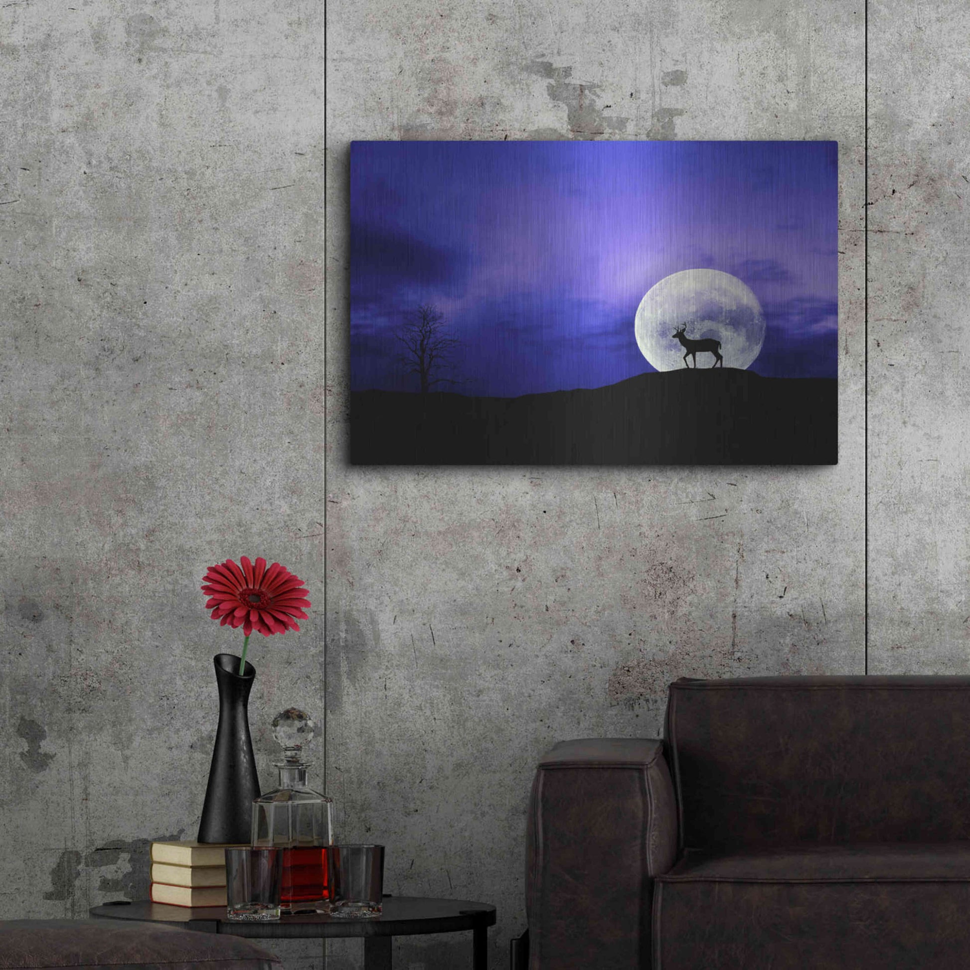 Luxe Metal Art 'Big Moon' by Ata Alishahi, Metal Wall Art,36x24