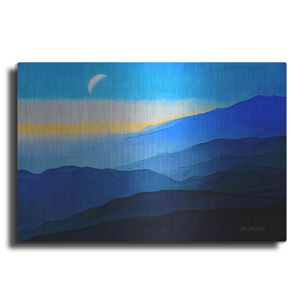 Luxe Metal Art 'Blue Mountains' by Ata Alishahi, Metal Wall Art