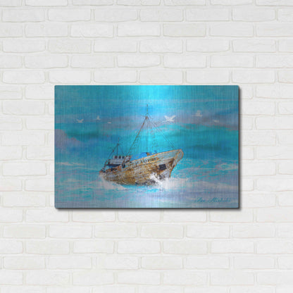 Luxe Metal Art 'Blue Sea' by Ata Alishahi, Metal Wall Art,36x24