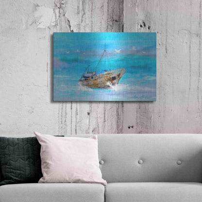 Luxe Metal Art 'Blue Sea' by Ata Alishahi, Metal Wall Art,36x24