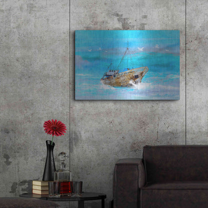 Luxe Metal Art 'Blue Sea' by Ata Alishahi, Metal Wall Art,36x24