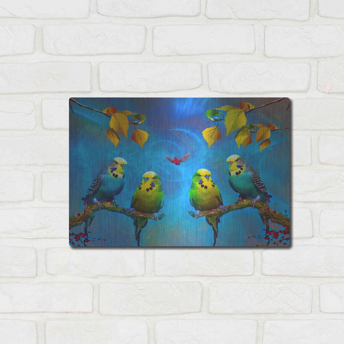 Luxe Metal Art 'Color Birds' by Ata Alishahi, Metal Wall Art,16x12