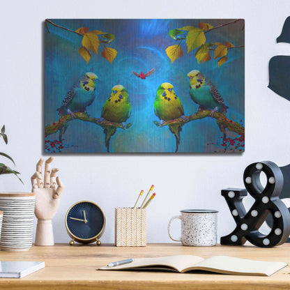 Luxe Metal Art 'Color Birds' by Ata Alishahi, Metal Wall Art,16x12